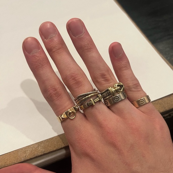 Hermes Rose Gold Collier De Chain ring Size 54 - Picture 9 of 9